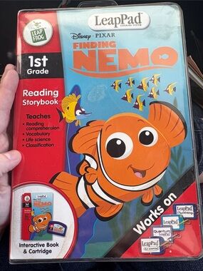 LeapFrog LeapPad Disney Pixar Finding Nemo Book & Cartridge Complete Set